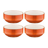 Bonna China Sienna dia.4.75" h:2" 12 oz. Round Terracotta Porcelain Bowl (Set of 4)